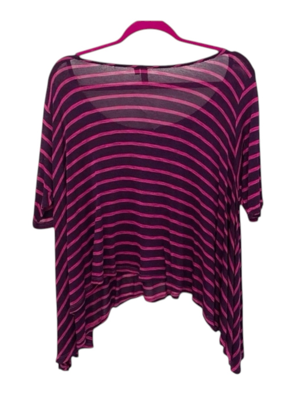 new LF Emma & Sam ᯾ Oversized Stripe Hi Lo Handkerchief Hem Tee ᯾ T Shirt Top XS - Picture 12 of 16
